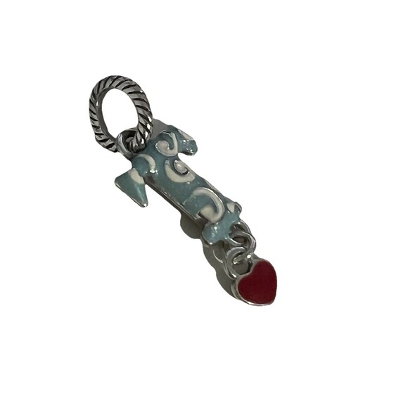 Brighton T Alphabet Letter Heart Enamel Charm With Heart Pendant Silvertone - Picture 6 of 6